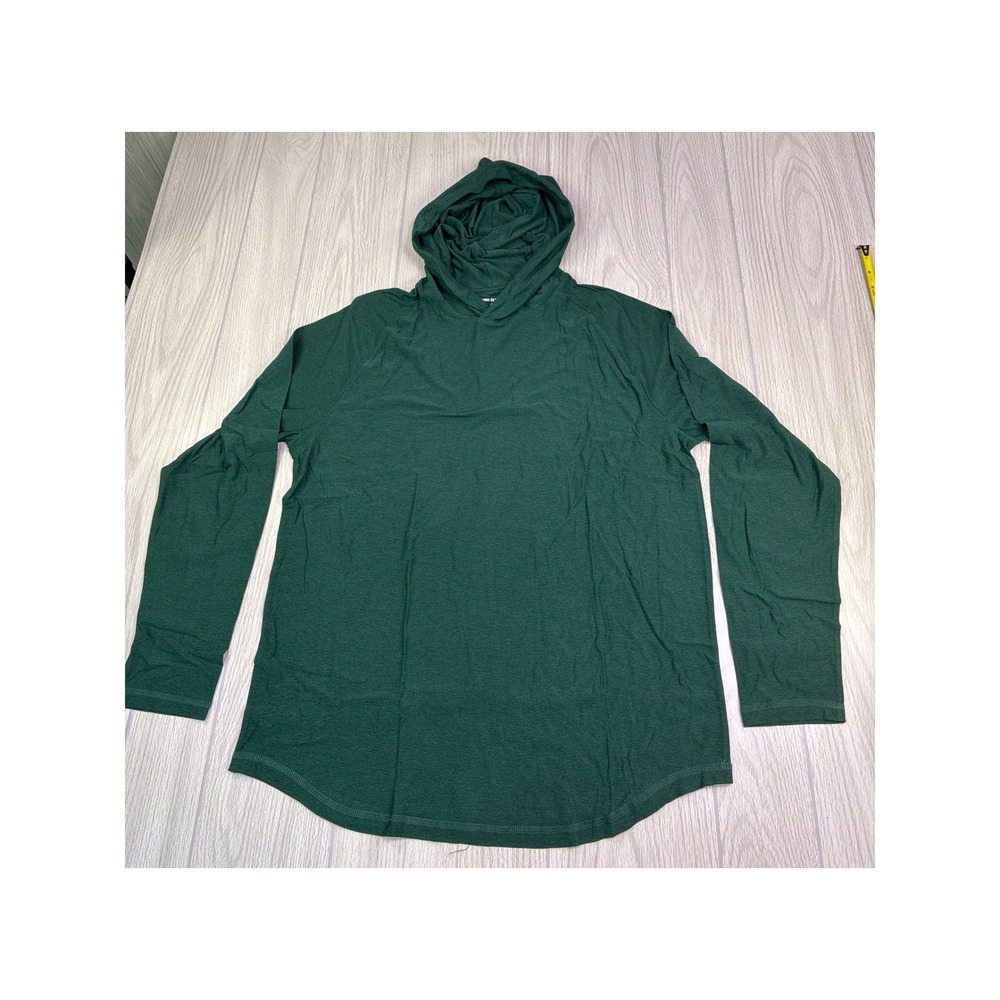 True Classic Mens Large Emerald Green Heather Active Long Sleeve Hoodie TCT4210